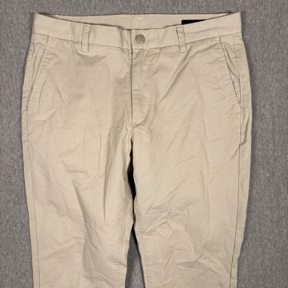 Bonobos Chino Pants Mens 34x34 Beige Tailored Fit Flat Front Cotton Stretch Golf